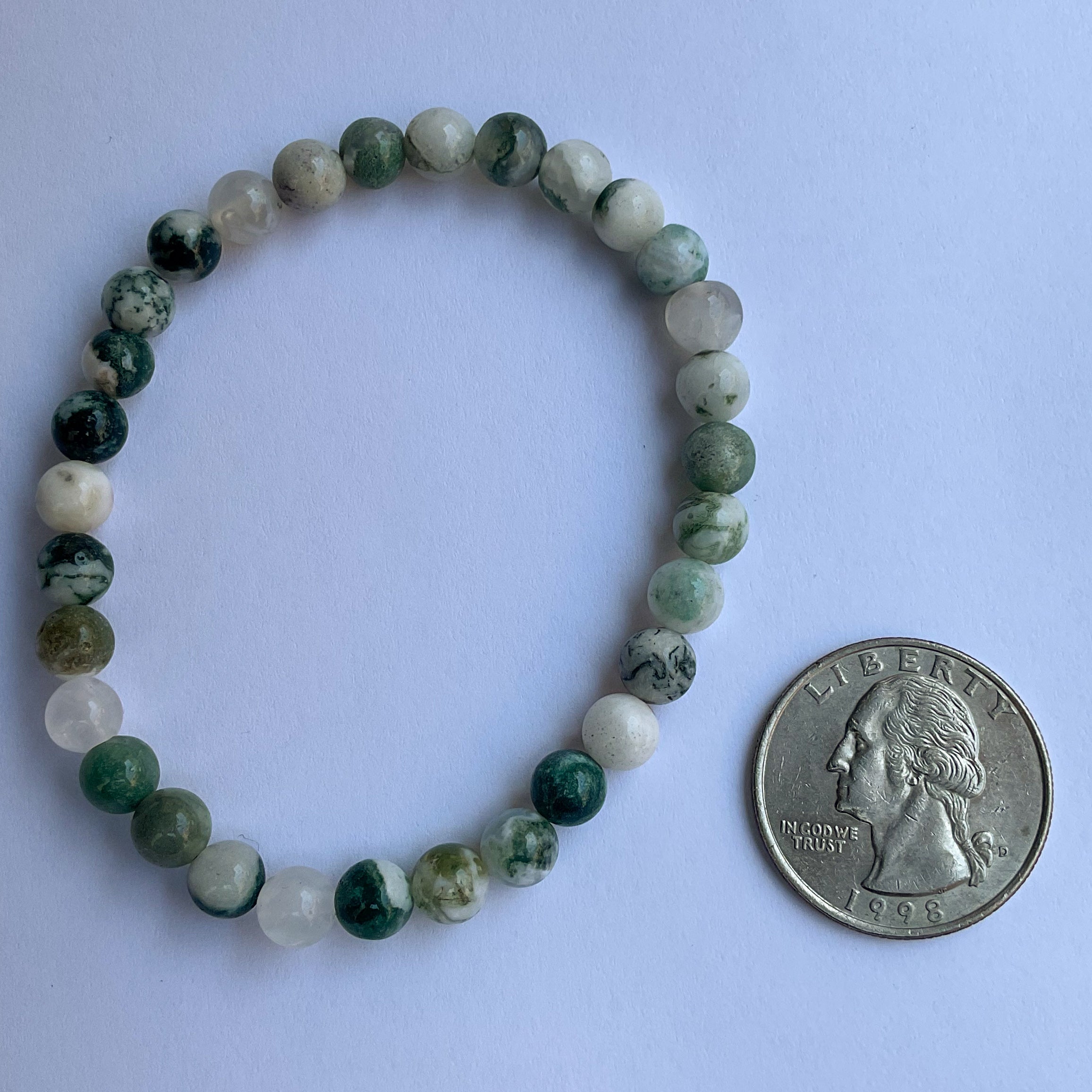 Wholesale crystal bracelets in Moss agate