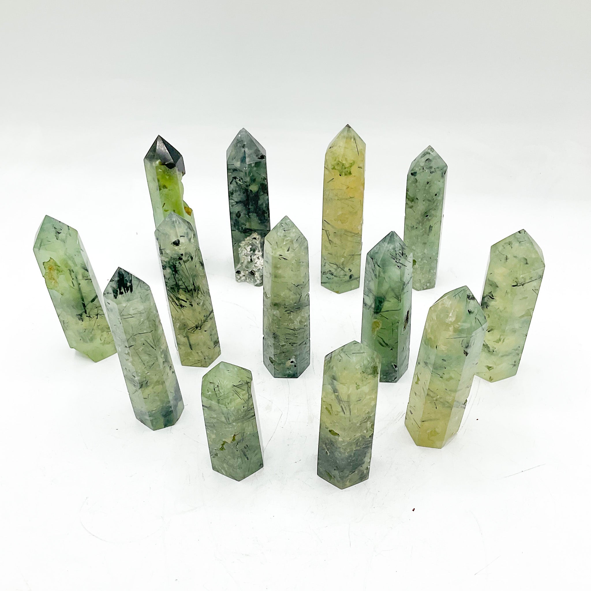 Prehnite Crystal Tower Points | Wholesale