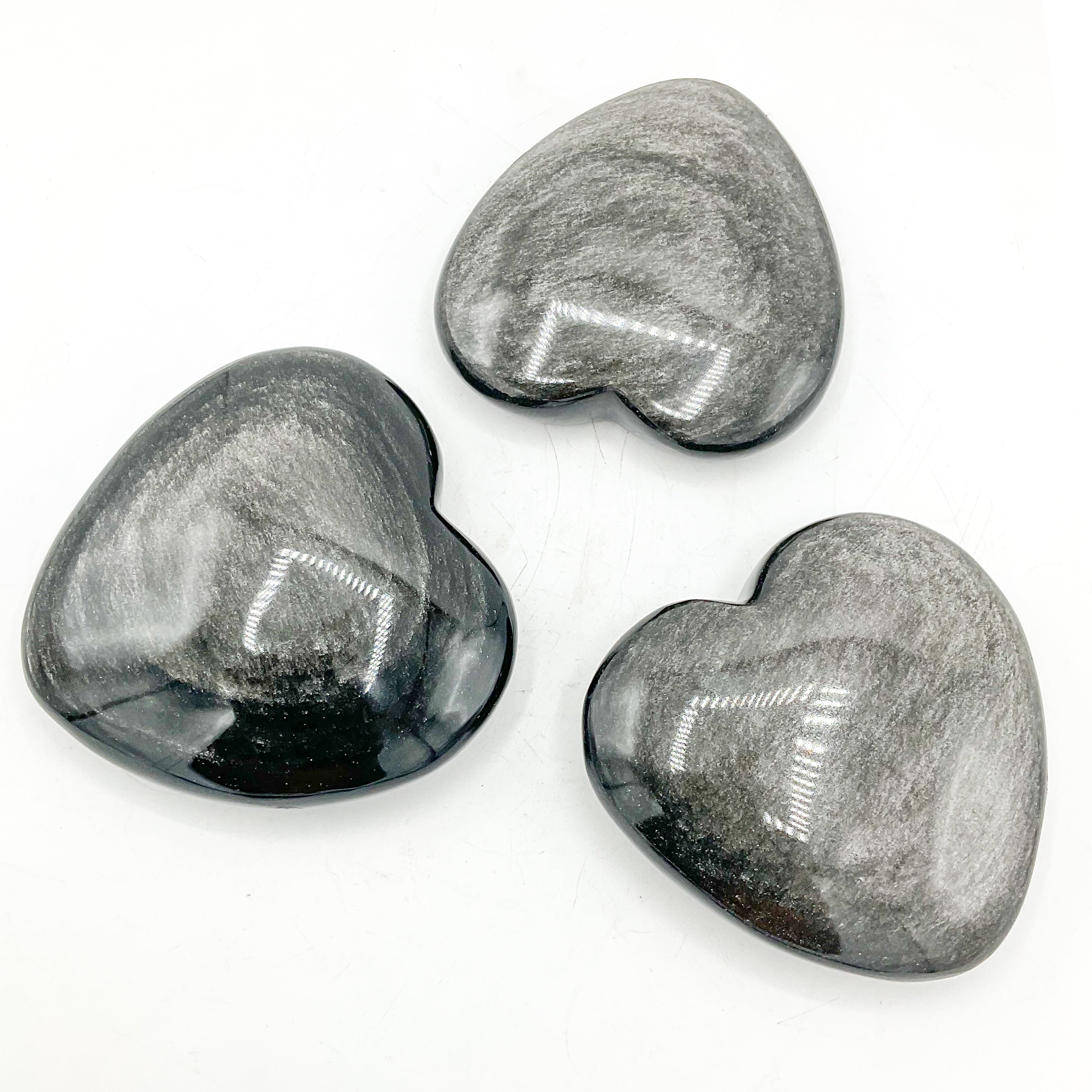 Silver Sheen Obsidian Hearts | Wholesale
