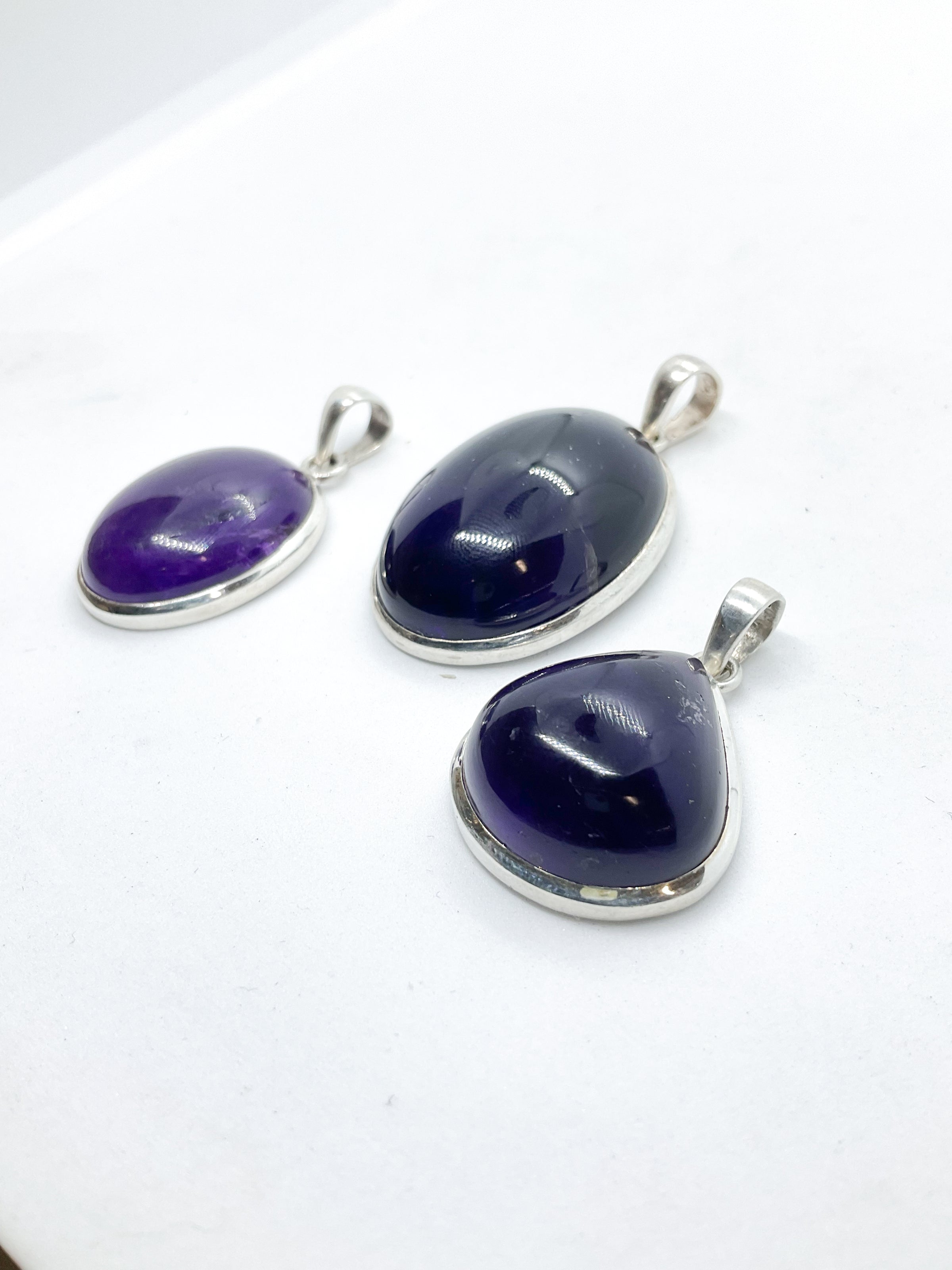 Amethyst Silver Pendants