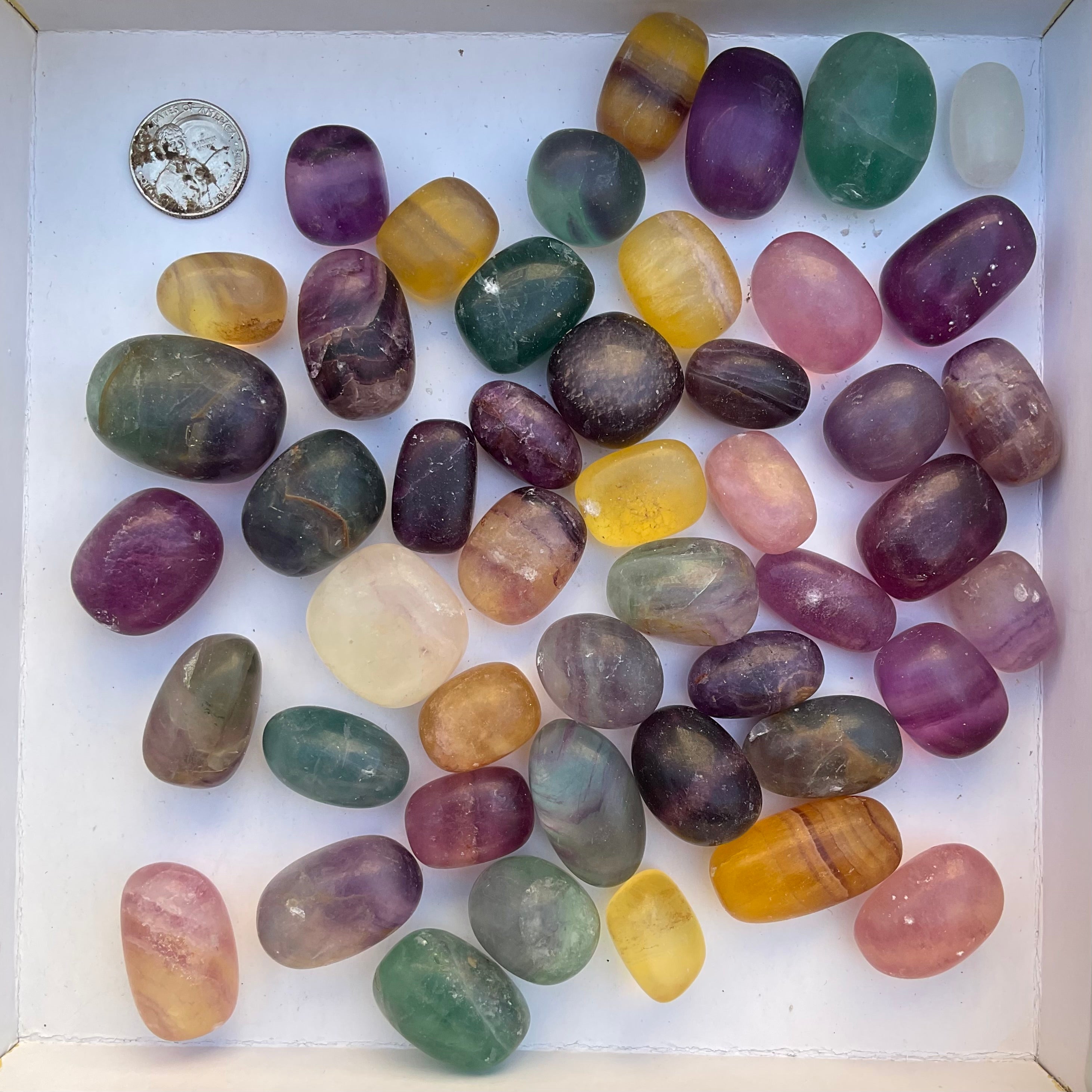 Wholesale tumbled stones bulk lot in fluorite