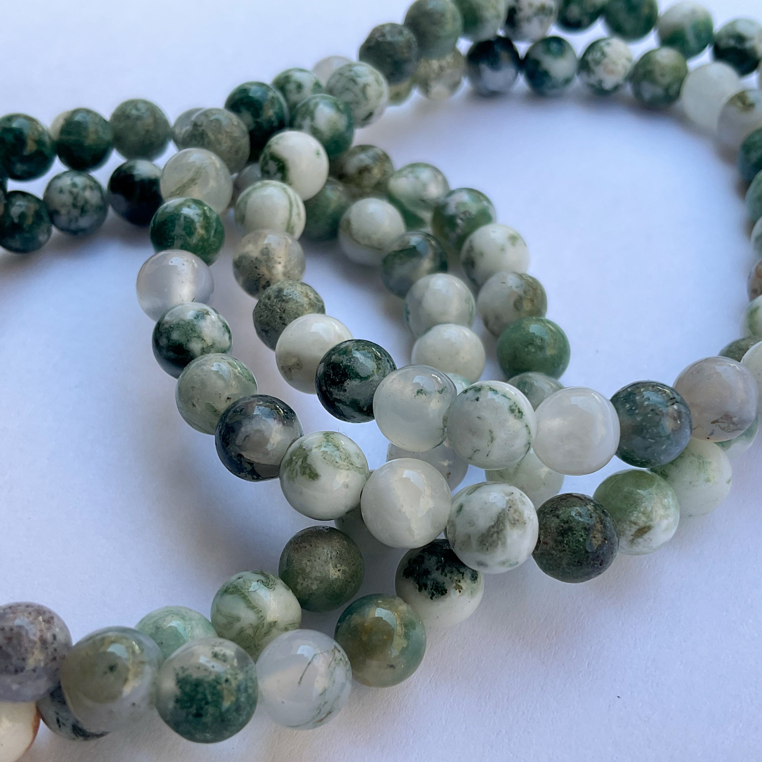 Wholesale crystal bracelets in Moss agate