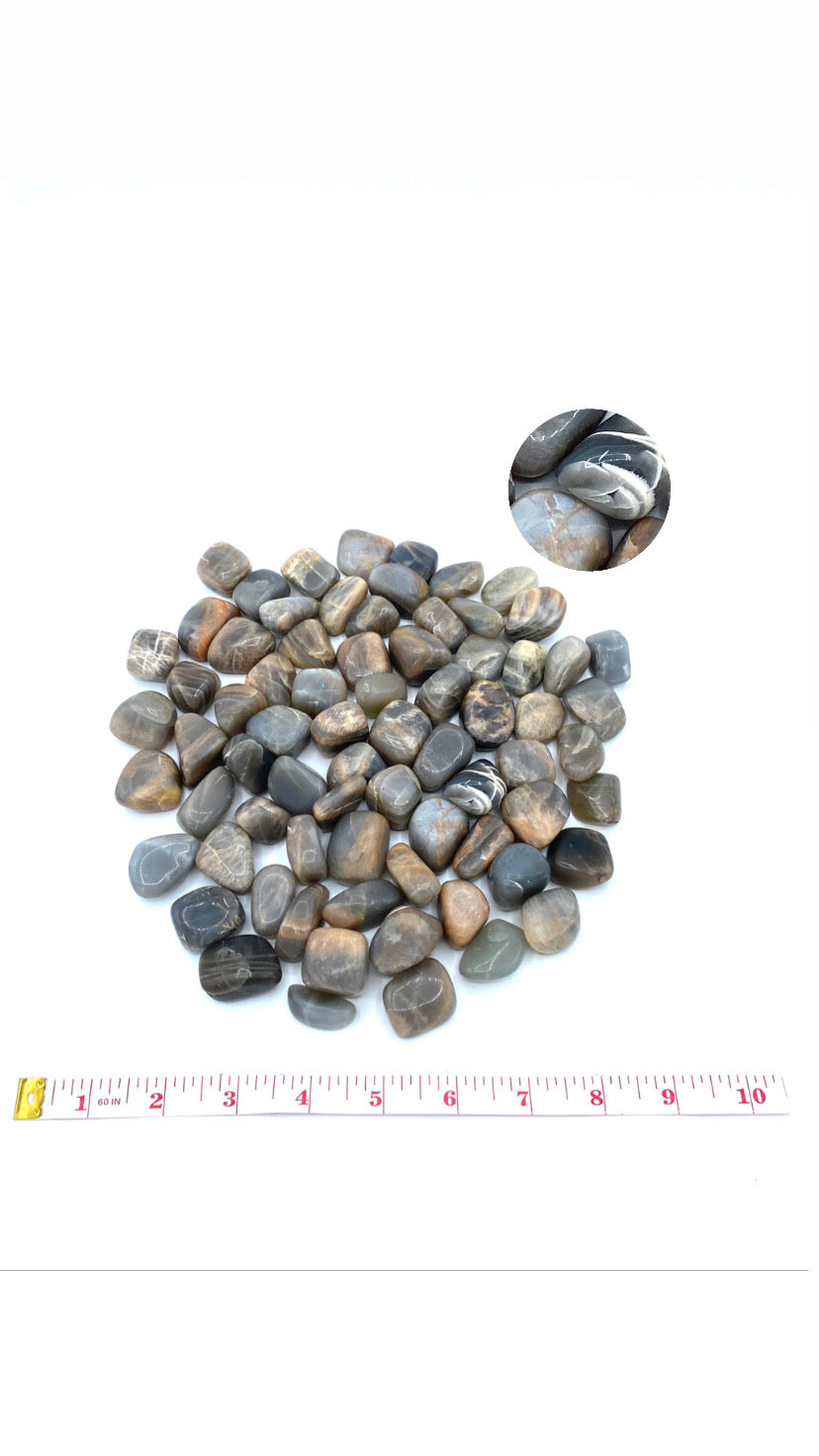 Black Moonstone Tumbled Stones | Wholesale