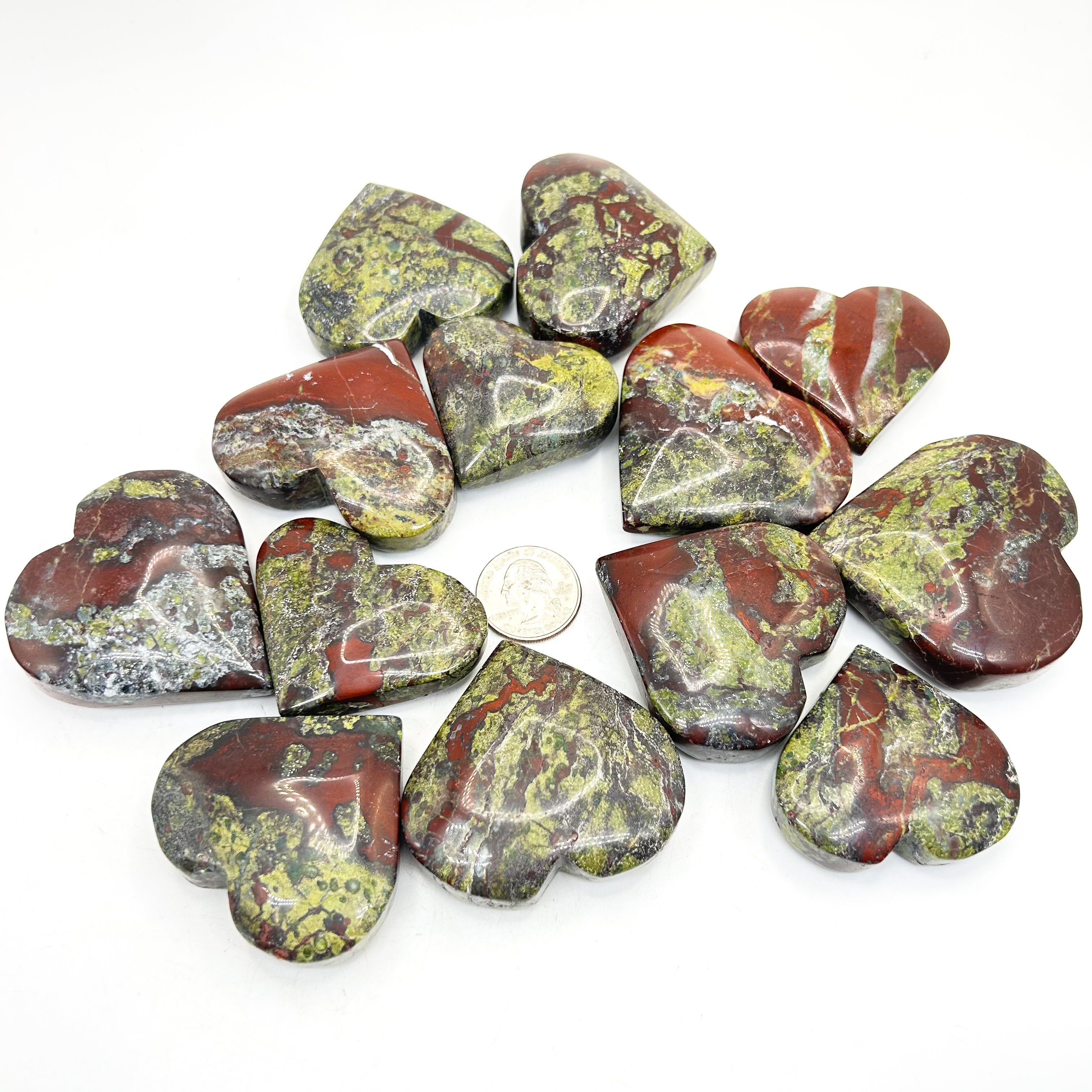 Dragons Blood Jasper Carved Hearts| Wholesale