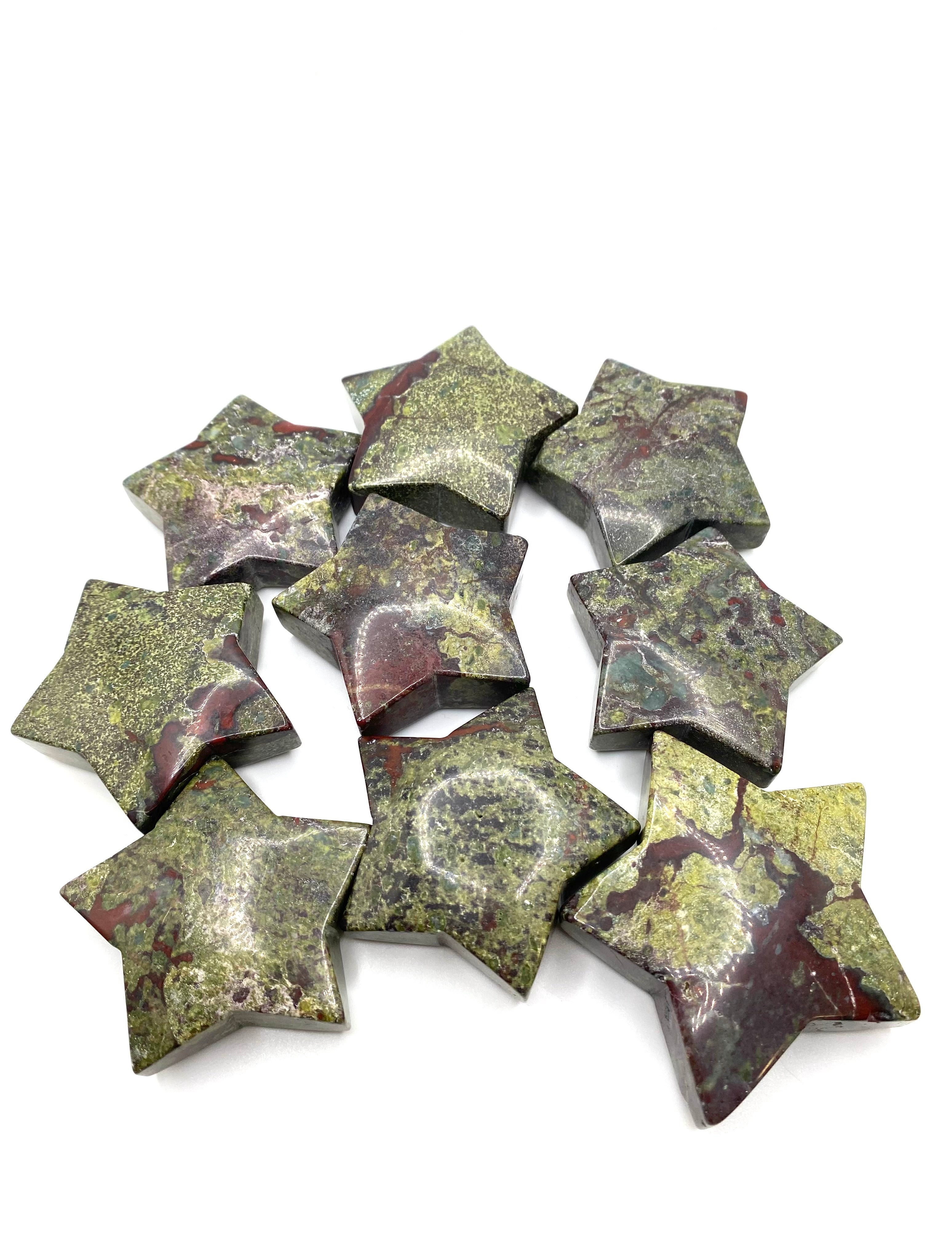 Dragons Blood Jasper Carved Stars | Wholesale