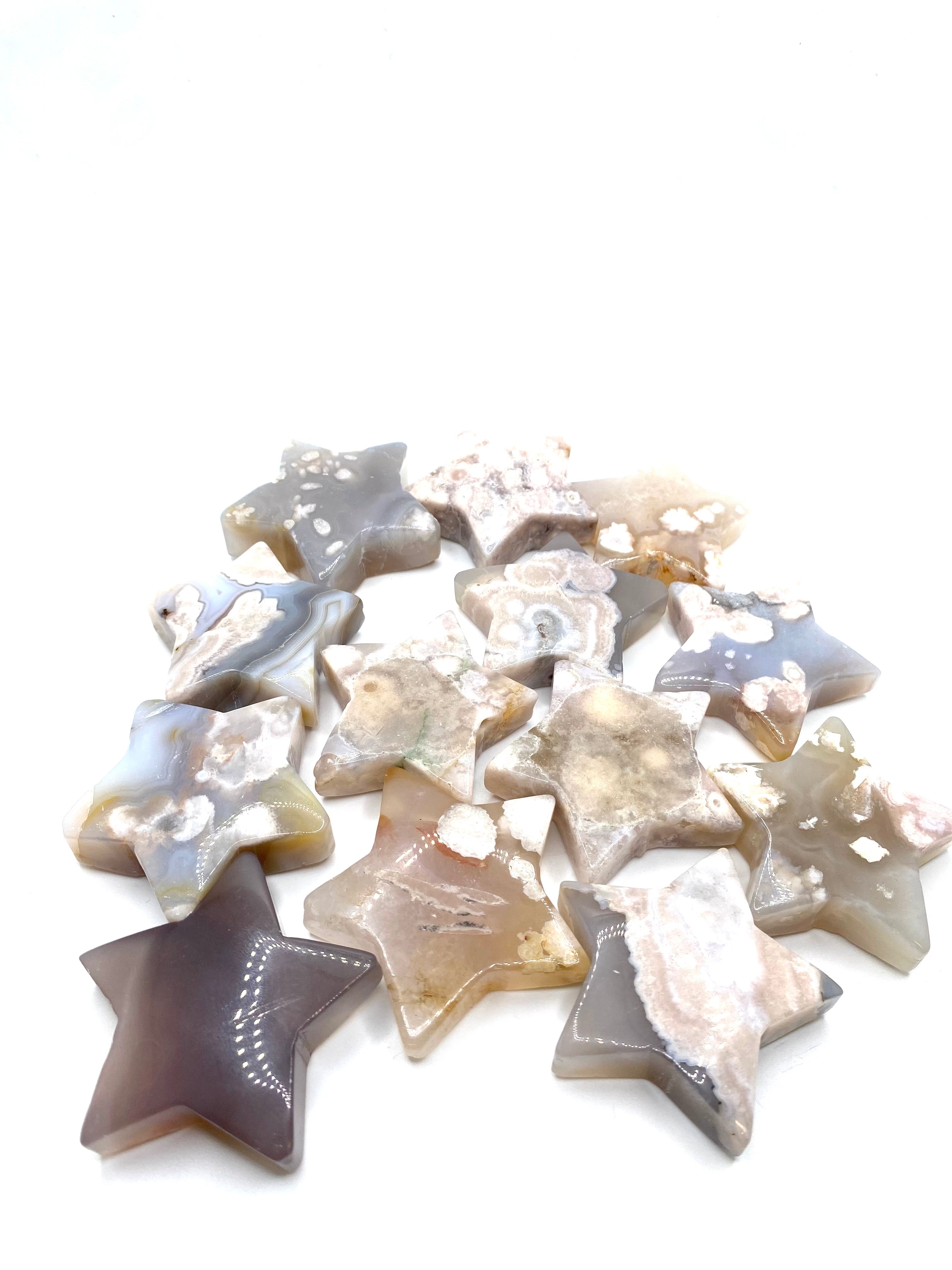 Flower Agate Carved Stars | Wholesale