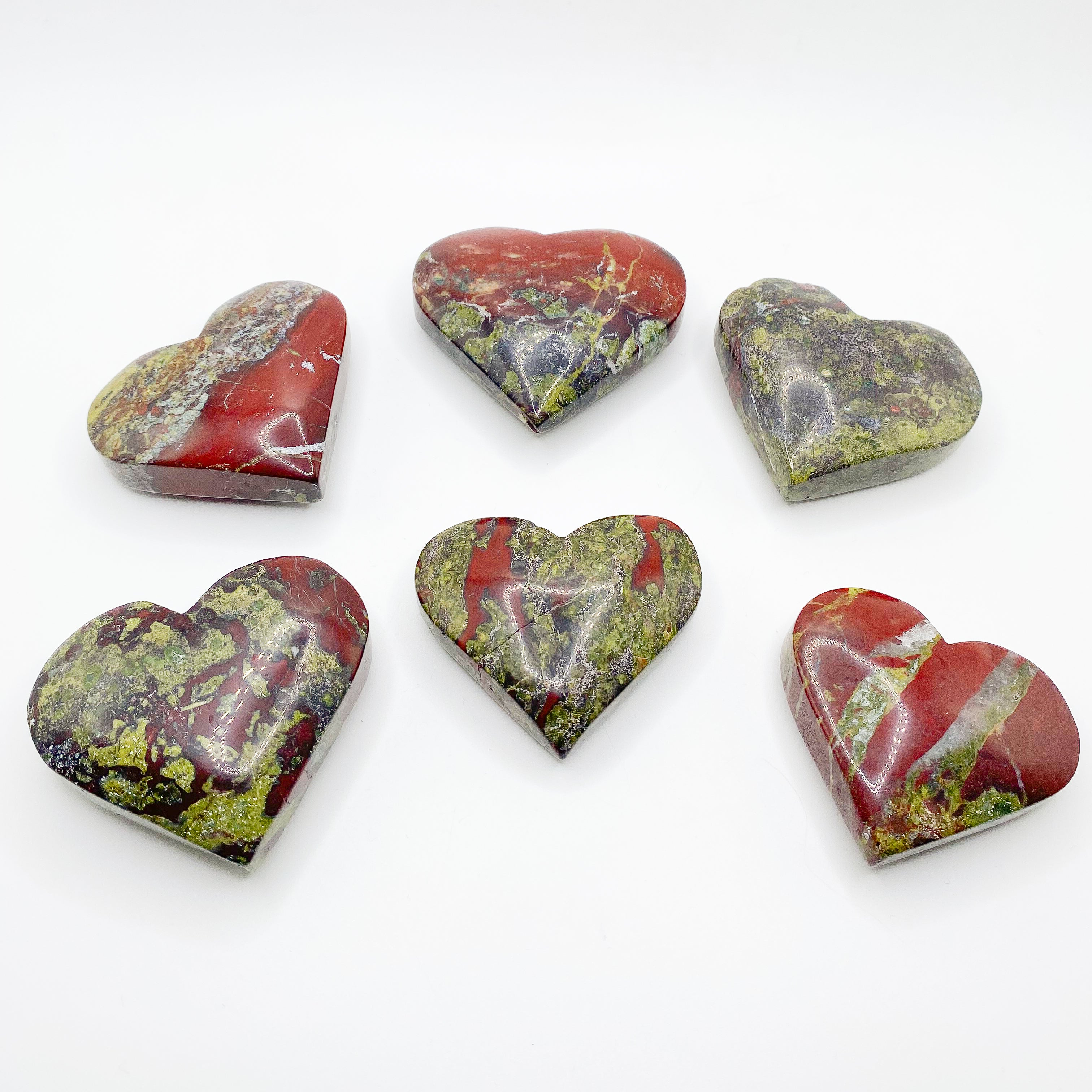 Dragons Blood Jasper Carved Hearts| Wholesale