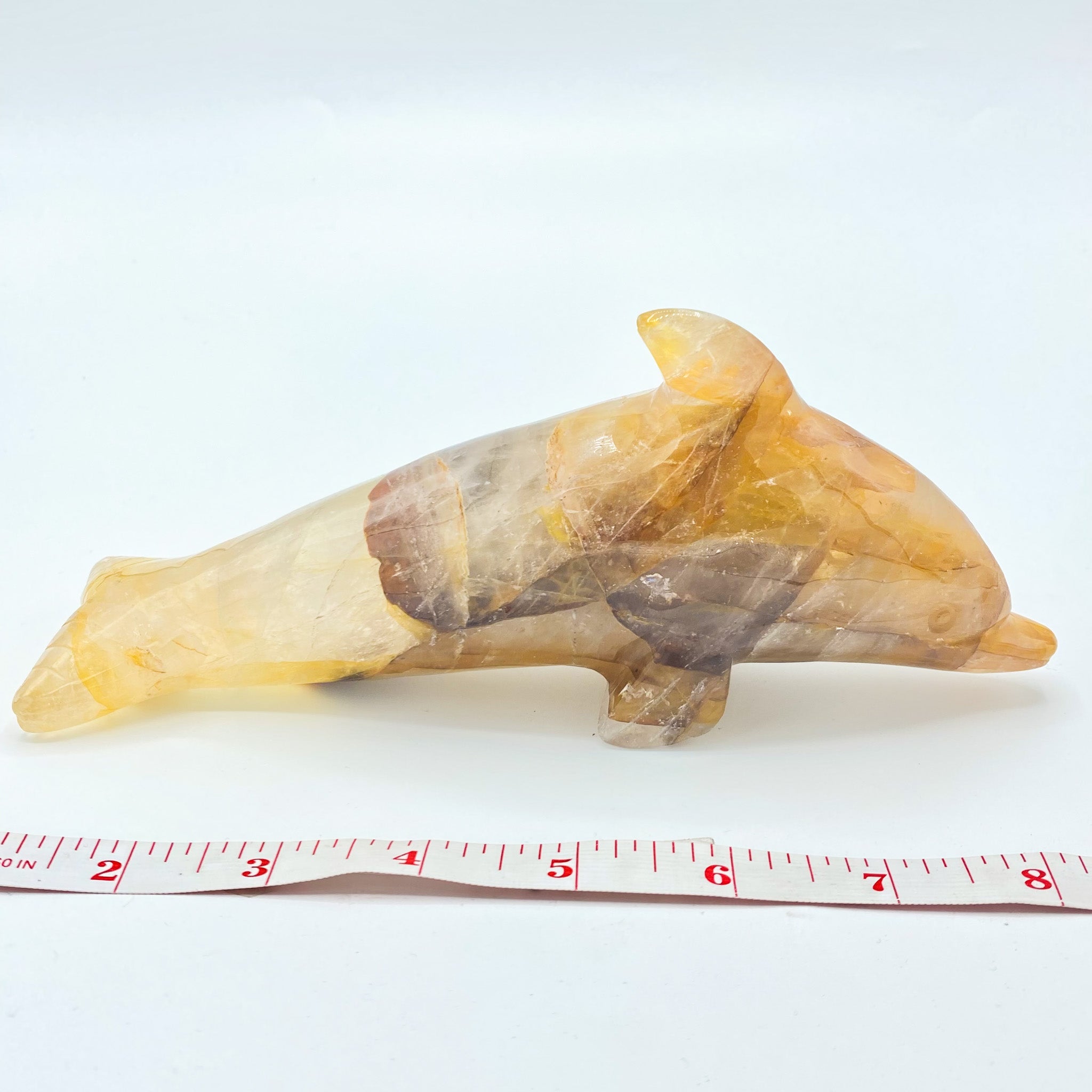 Golden Healer Quartz Carved Dolphin