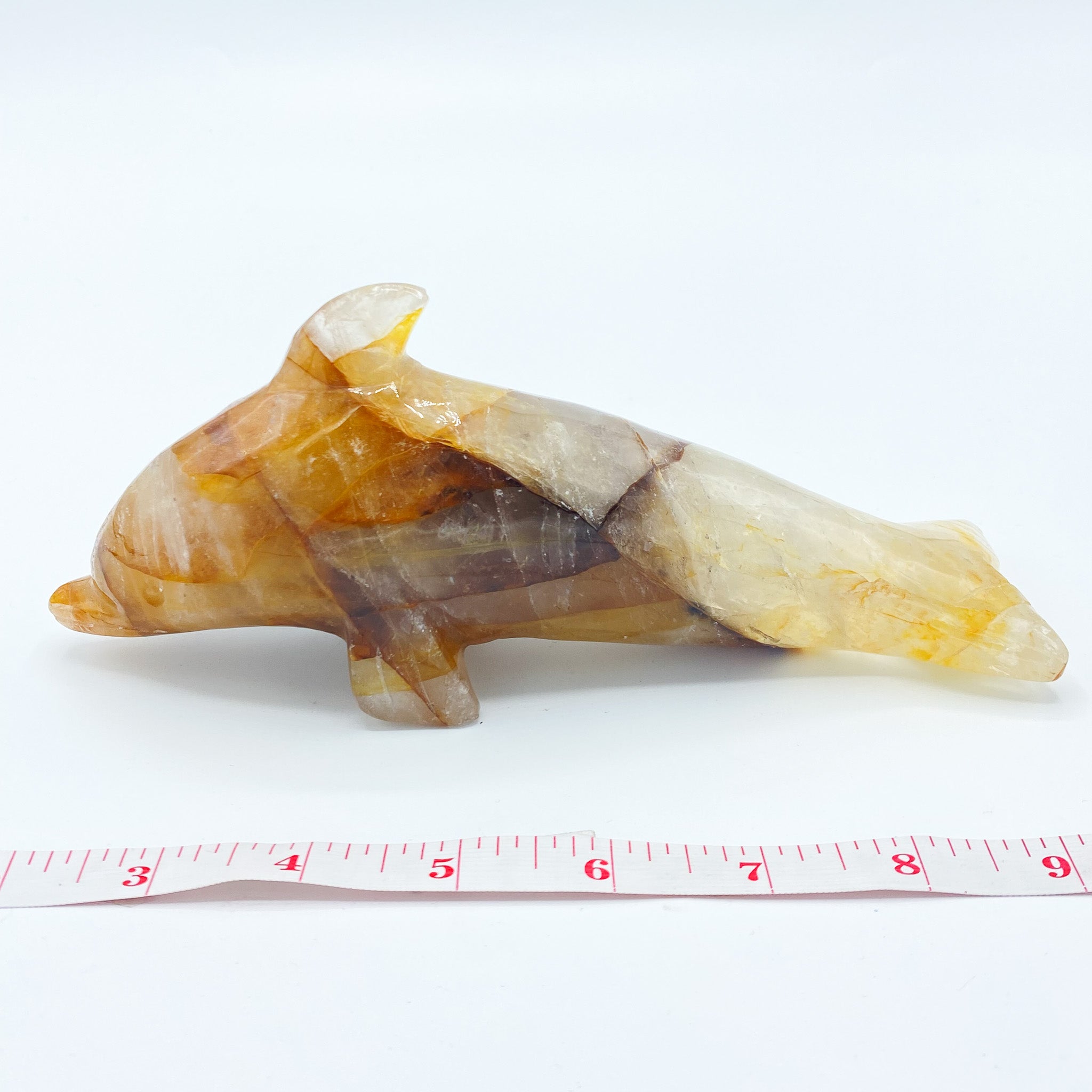 Golden Healer Quartz Carved Dolphin