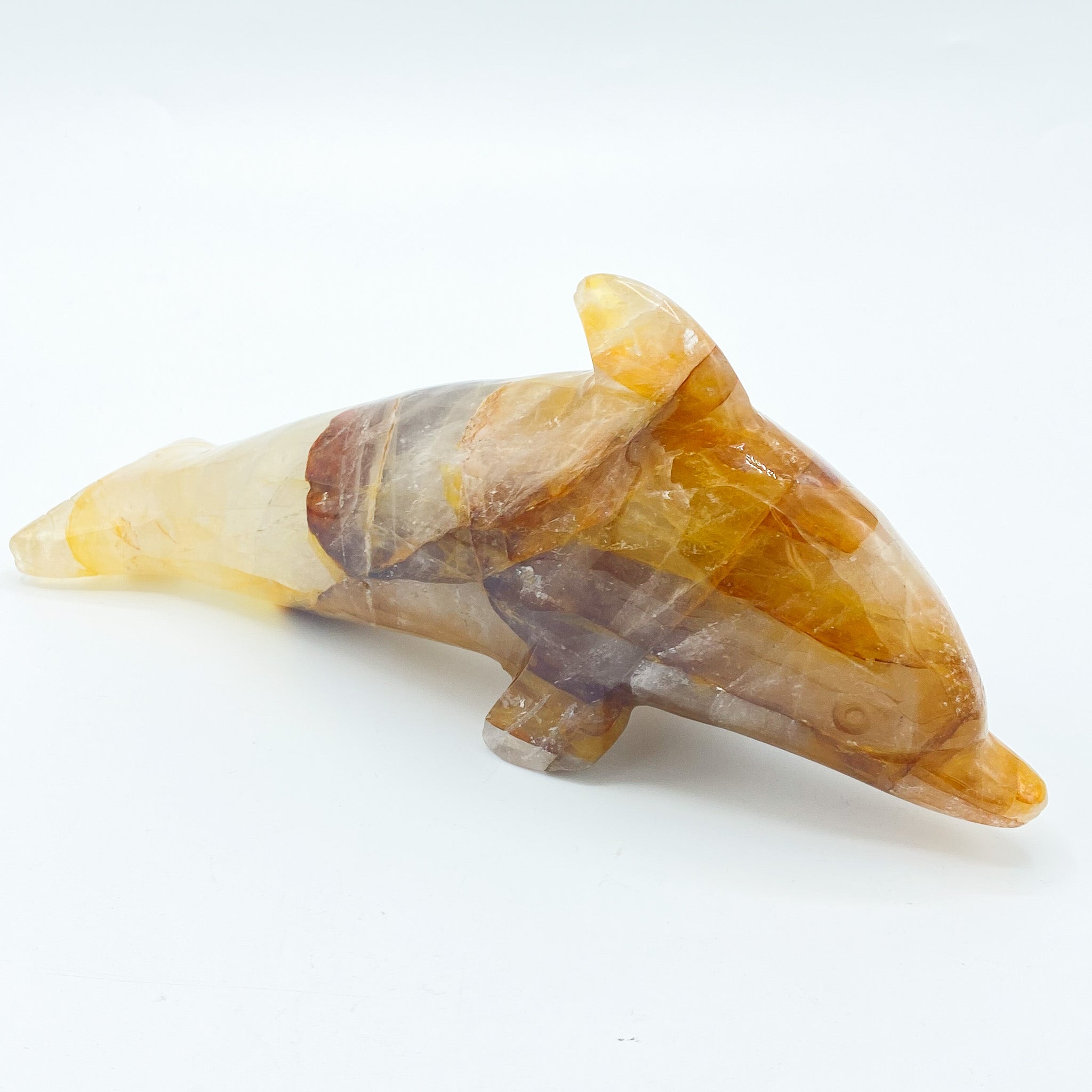 Golden Healer Quartz Carved Dolphin