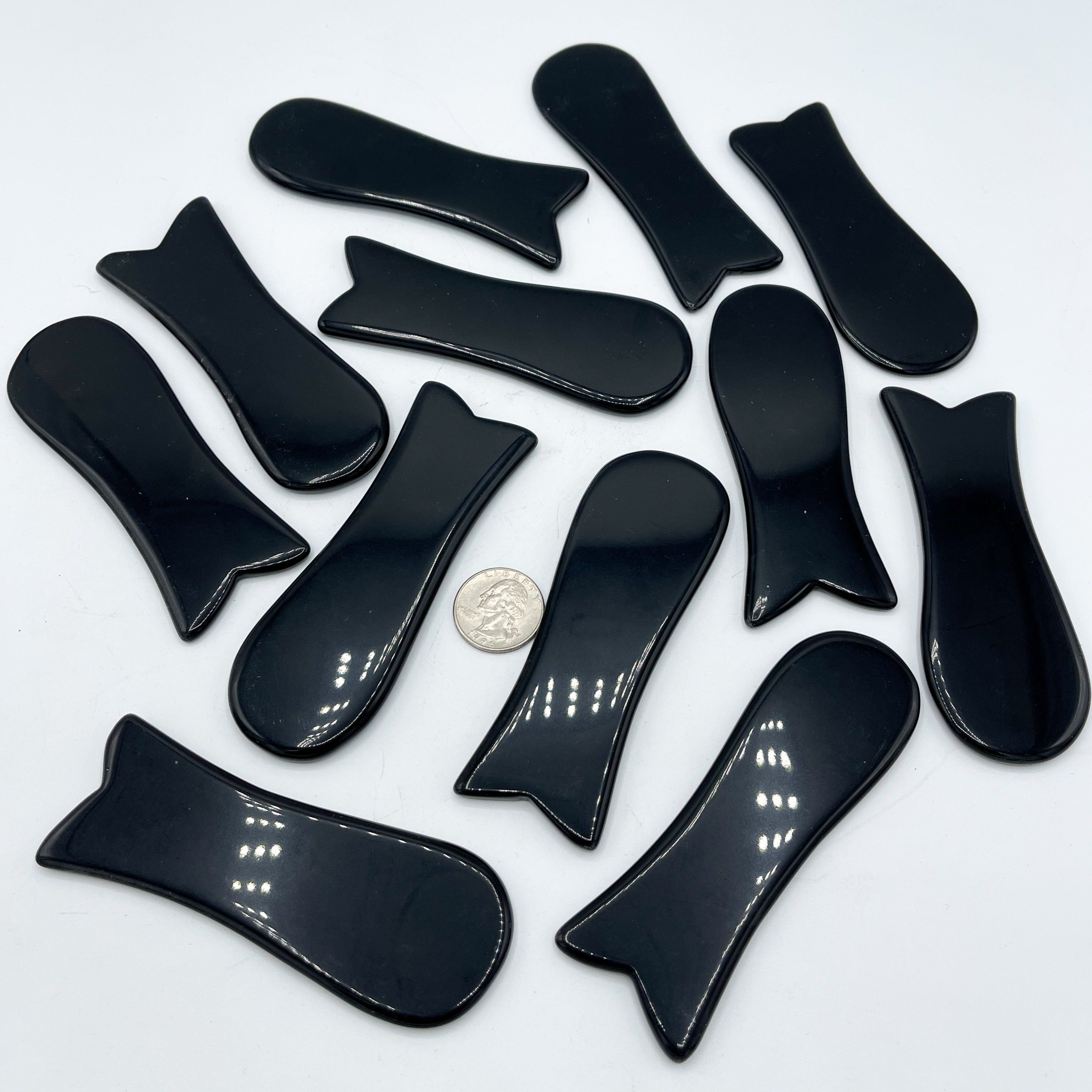 Black Obsidian Carved Gua Sha Tool | Wholesale