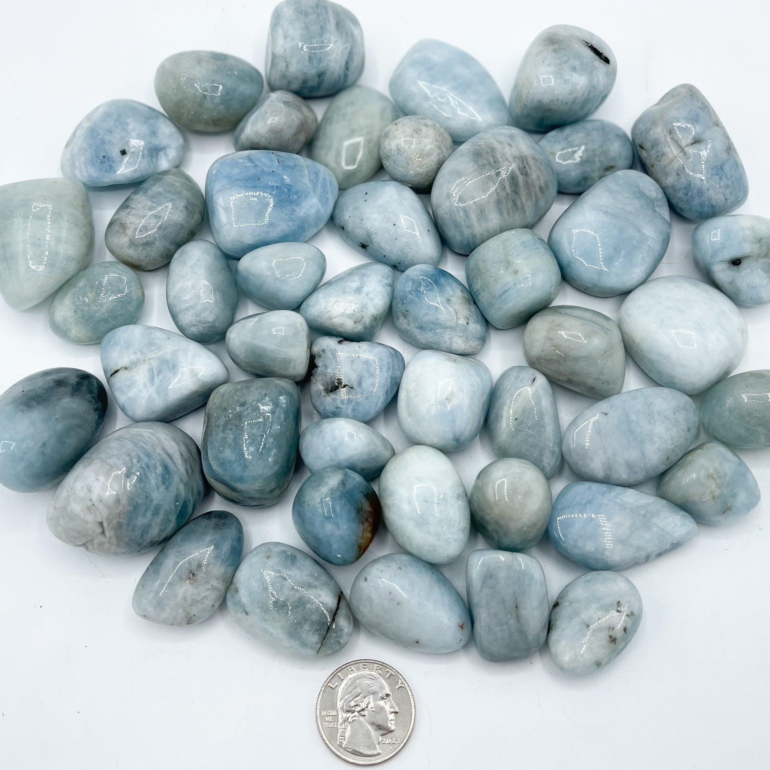 Aquamarine Tumbled Stones | Wholesale