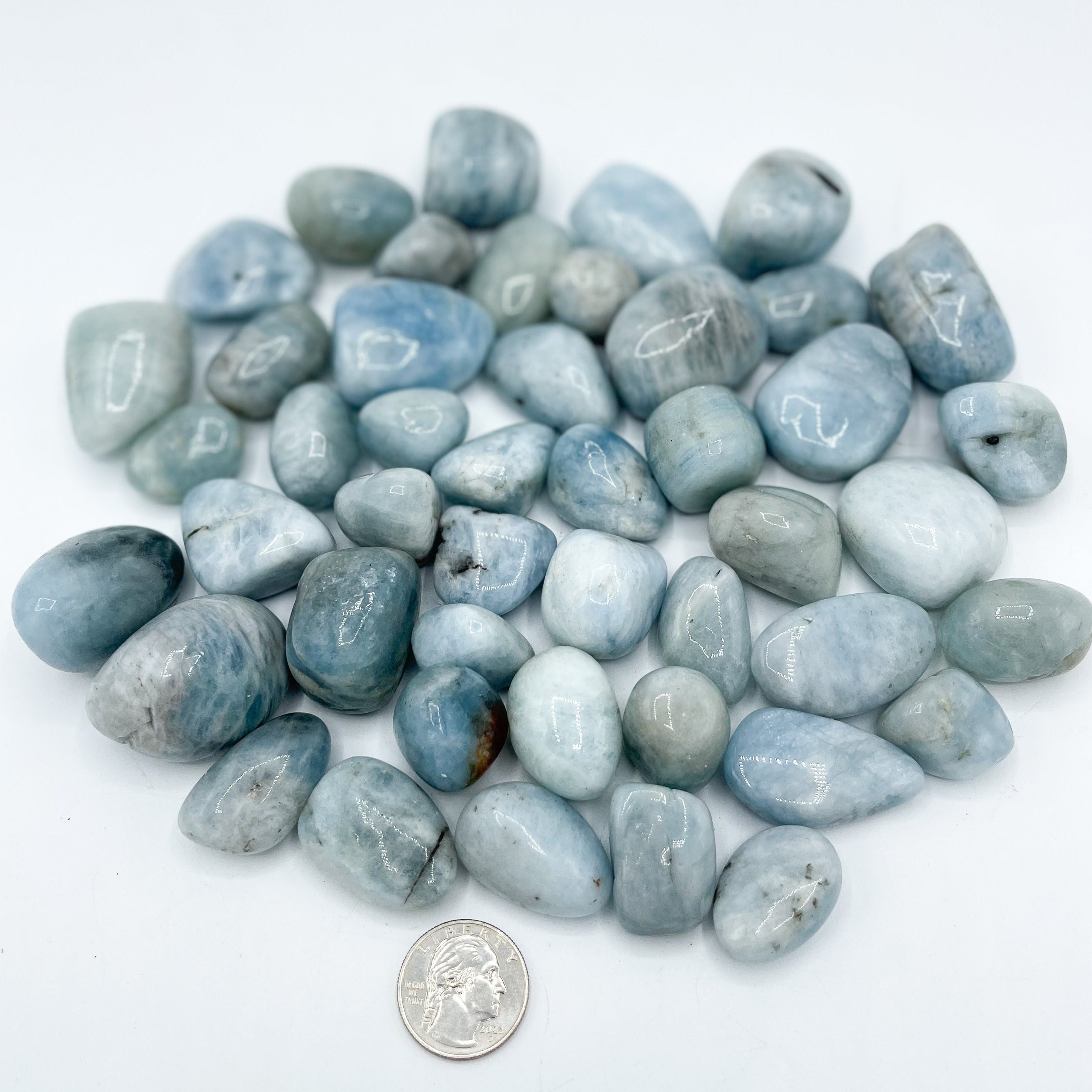 Aquamarine Tumbled Stones | Wholesale