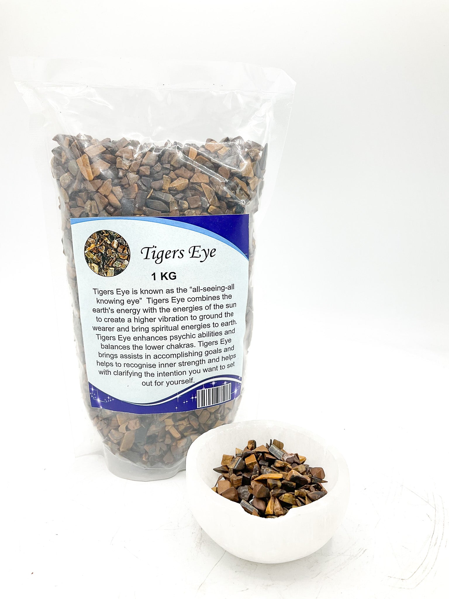 Tiger Eye Crystal Healing Chips Decor Bag Bulk