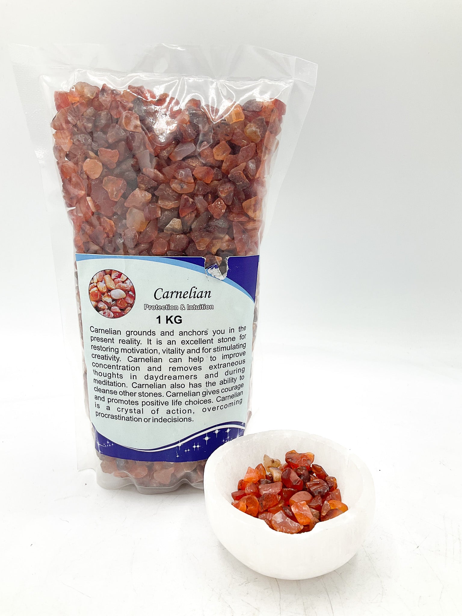Carnelian Crystal Healing Chips Decor Bag Bulk