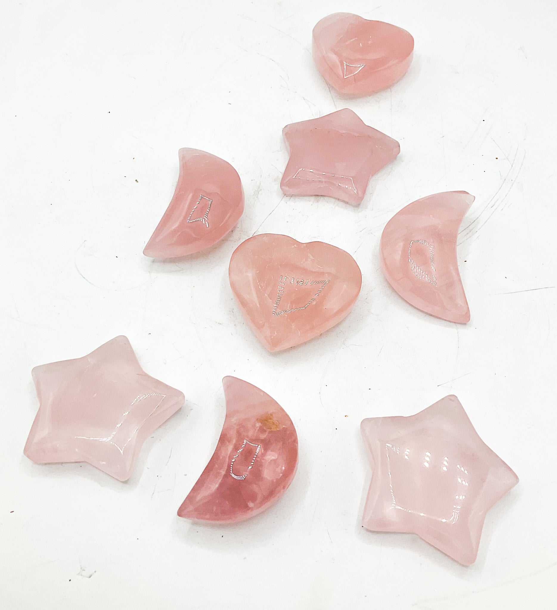 Rose Quartz Mixed Carvings | Wholesale Bulk Lot