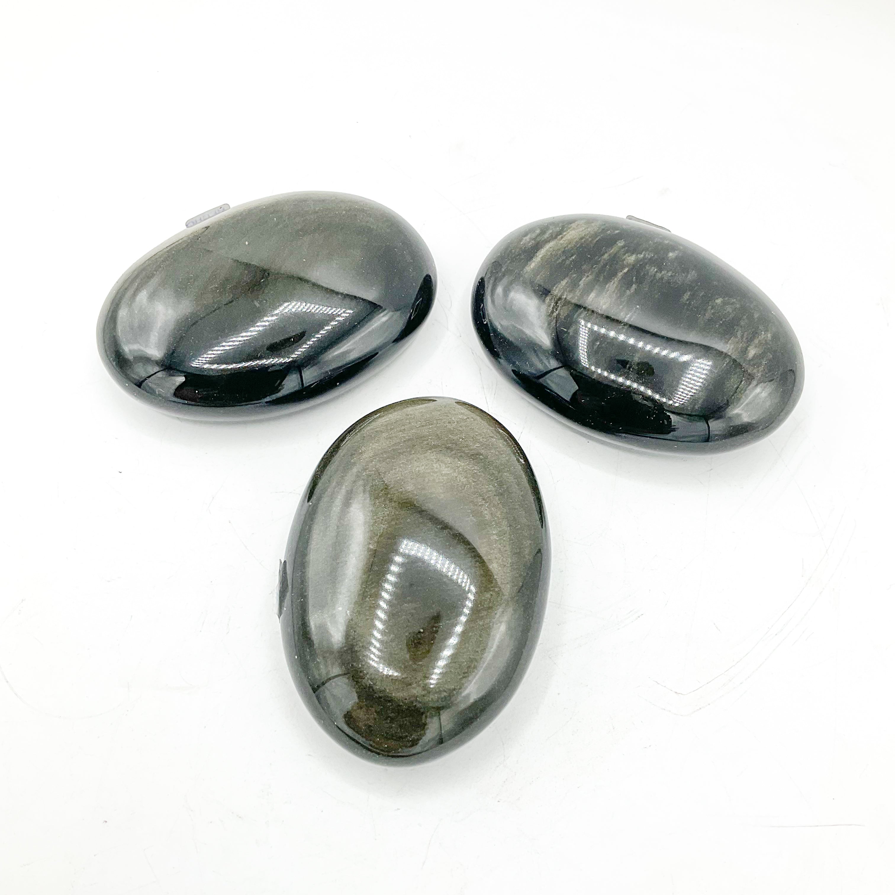 Gold sheen obsidian palm stone carvings crystal healing mexico genuine crystals real authentic obsidian