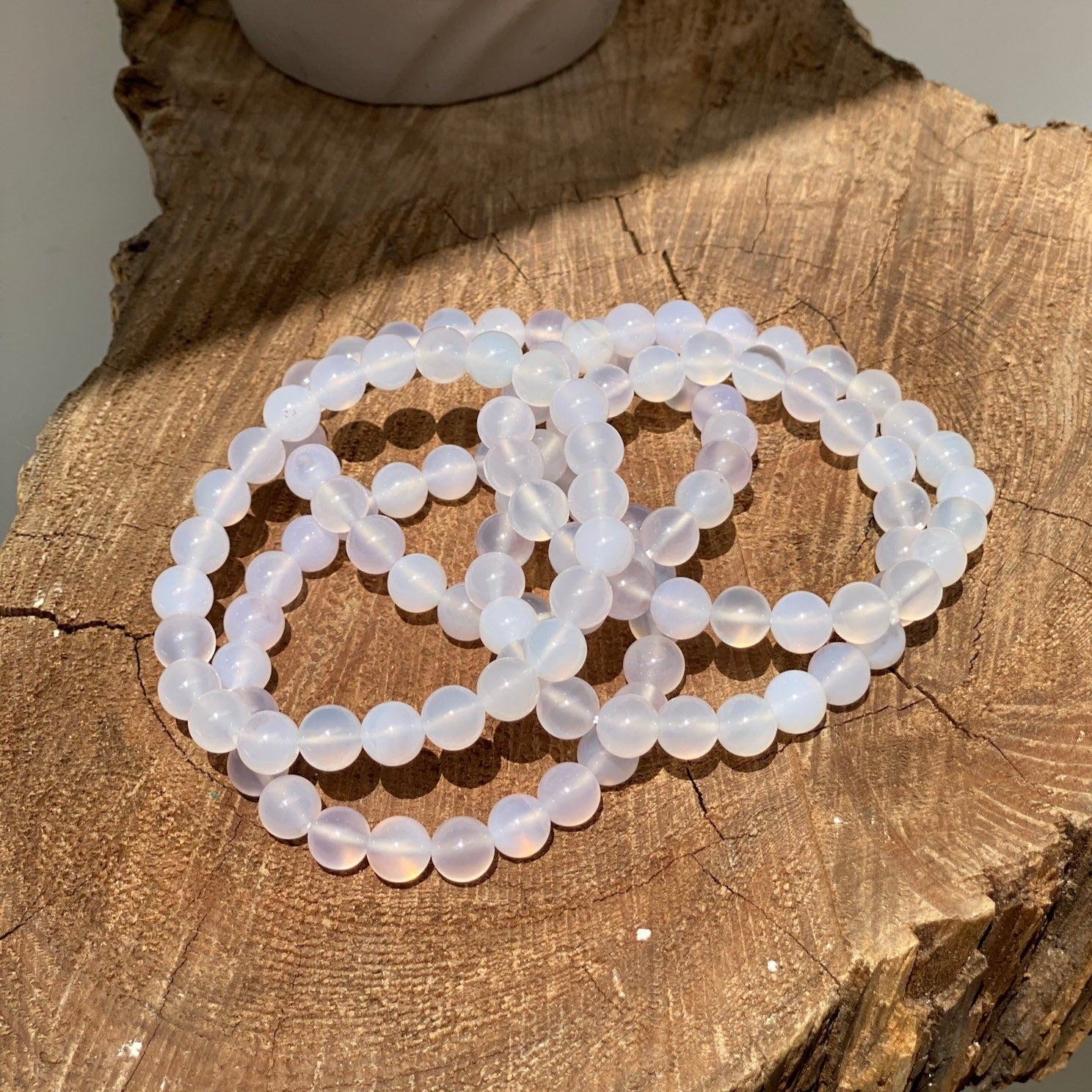 Lavender Chalcedony Crystal Bracelets | Wholesale Jewelry | 8 mm
