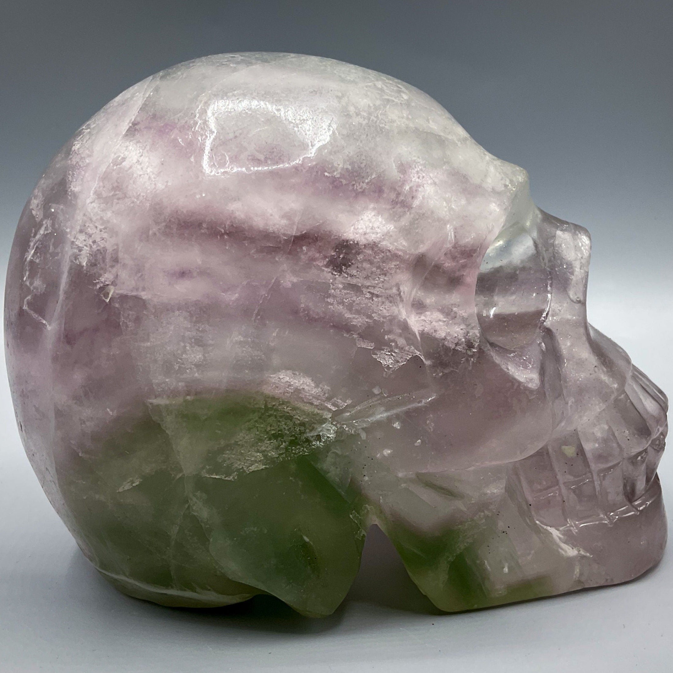 Rainbow Fluorite Crystal Skull Carving  | High Quality  | 5inch