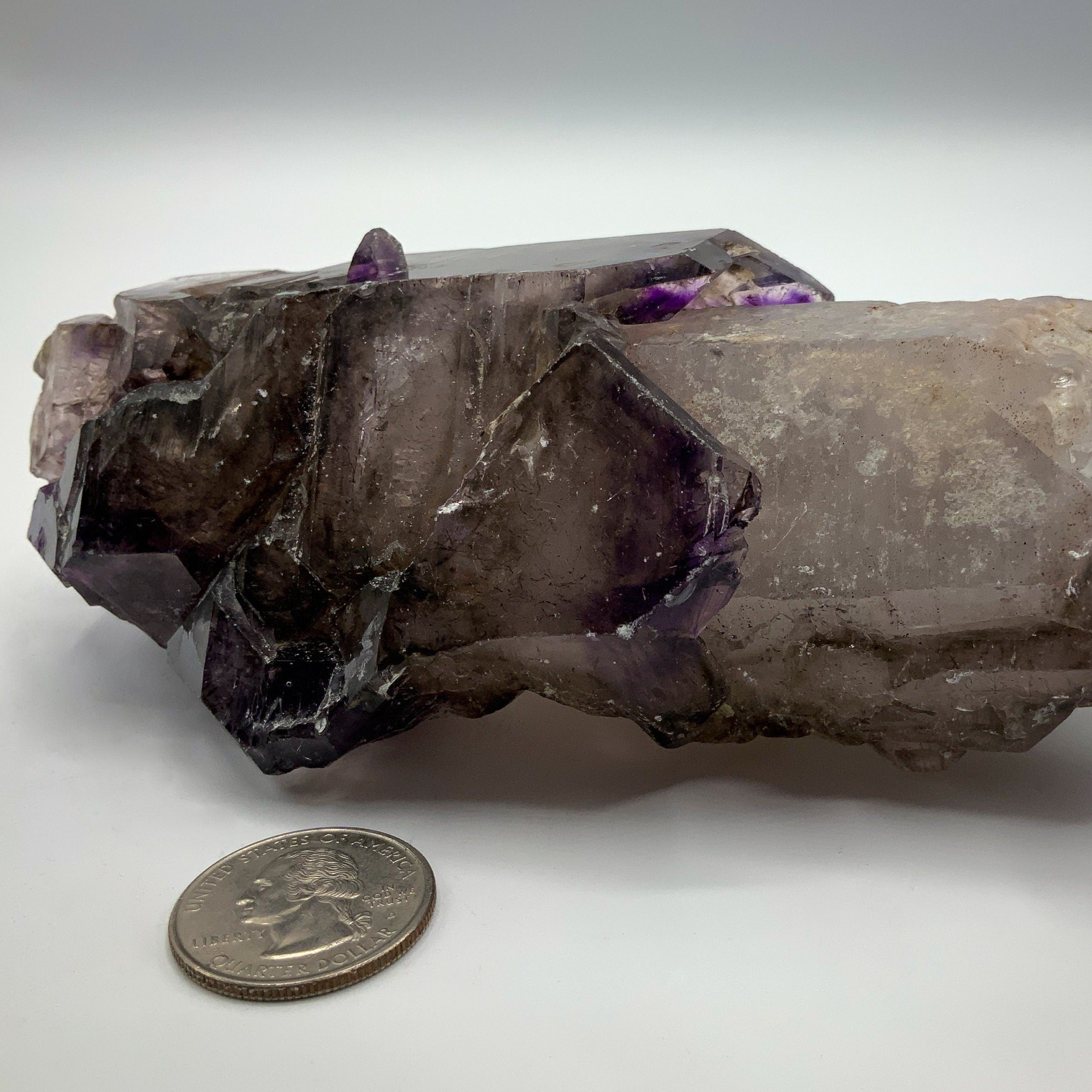 Amethyst Elestial Smokey Quartz Scepter - F | 6 x 2.75inch