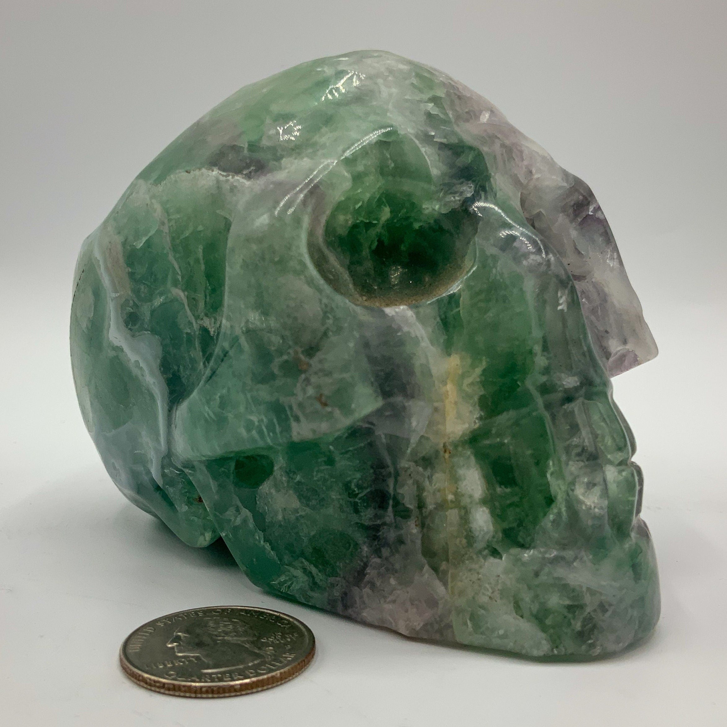 Rainbow Fluorite Crystal Skull Carving | High Quality | 4.5inch